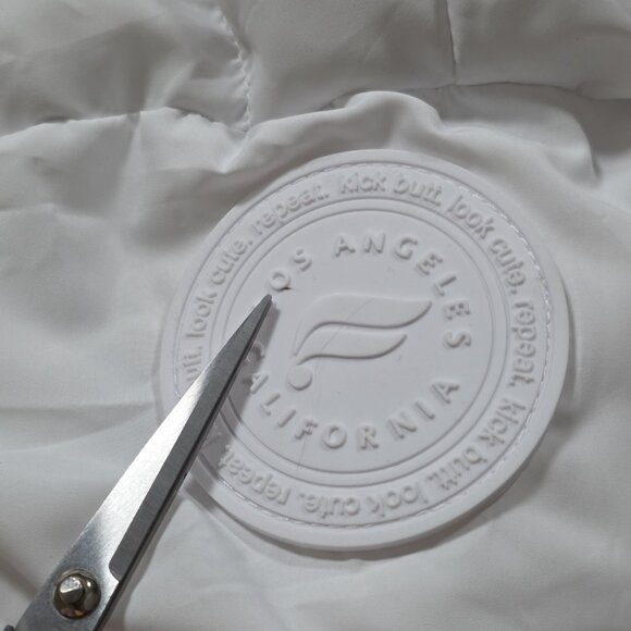 Fabletics Puffer Jacket Women XXL White Full Zip LS Pockets Lined Preppy Cottage - Picture 15 of 16